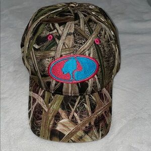 Mossy Oak Camouflage Cap with Blue and Pink Logo